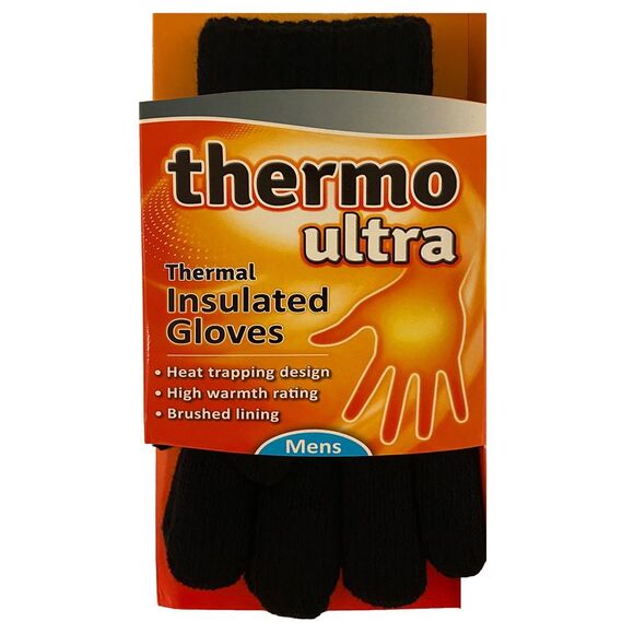 Mens Black Ultra Thermal Insulated Winter Heated Gloves - Picture 5 of 5